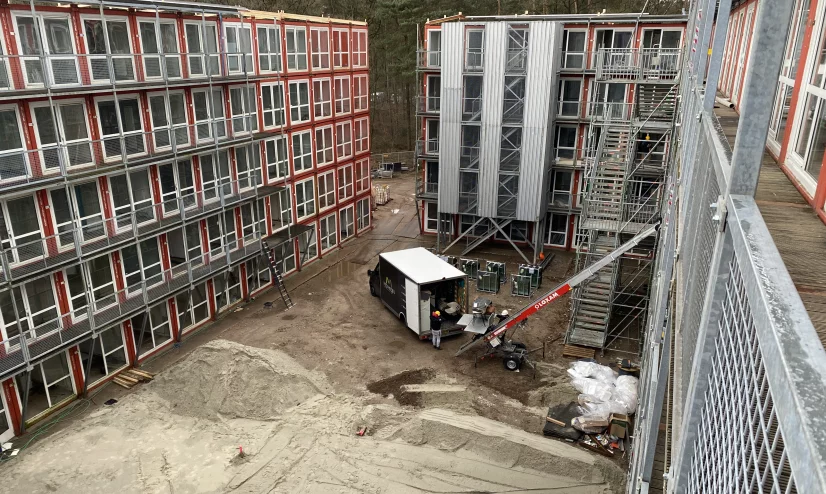 Bouwplaats voor toekomstige studentenhuisvesting